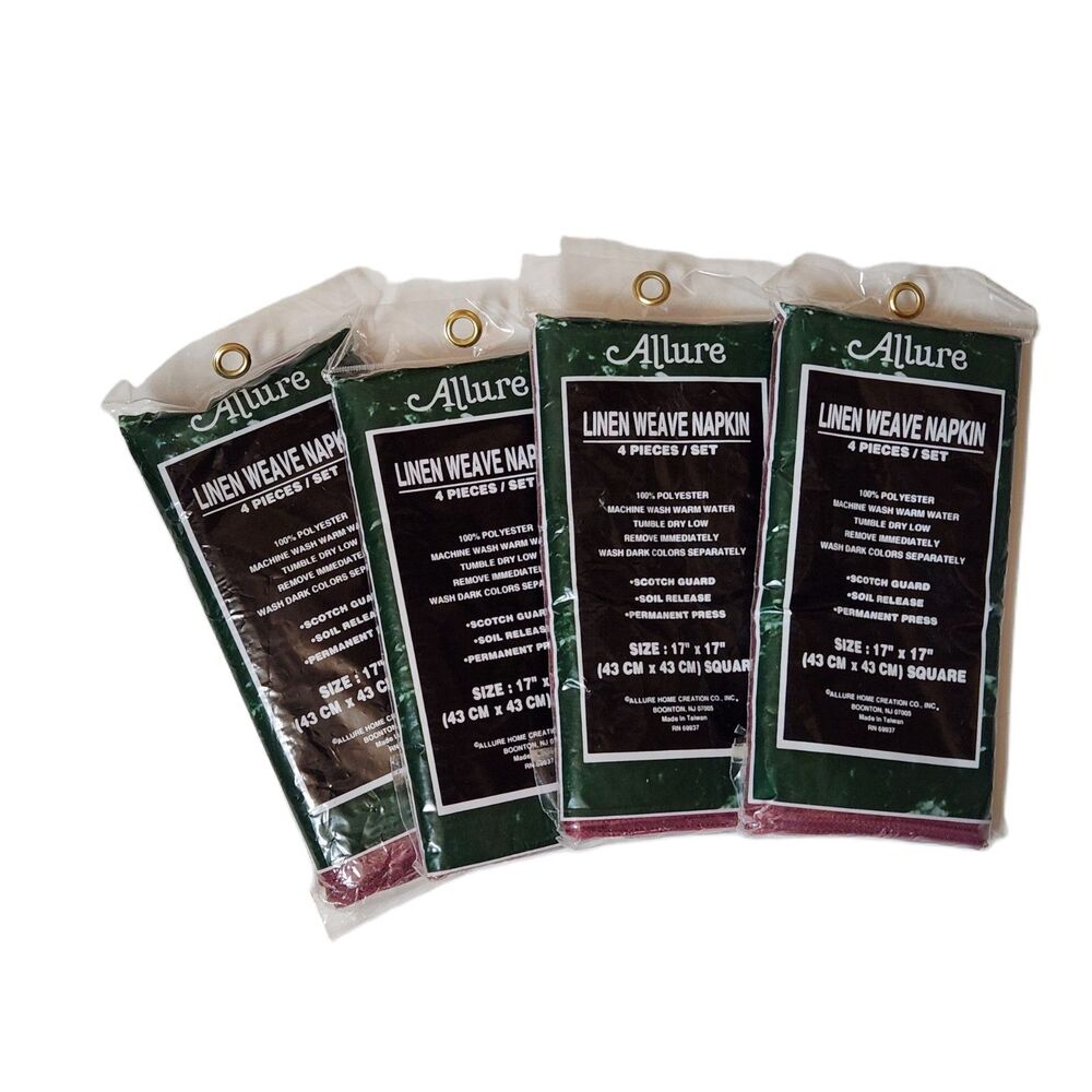 Allure Linen Weave Napkins 17"x17" Burgundy Set of 16